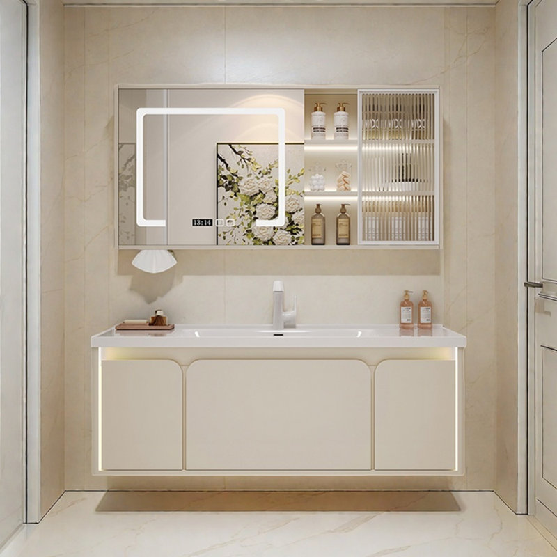 French cream-style simple bathroom cabinet