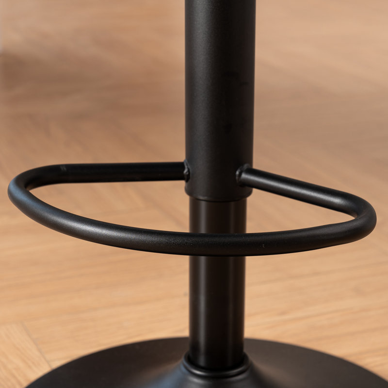 Swivel Upholstered Adjustable Height Counter Stool with Metal Frame, Blue