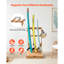 Support de planche de surf vertical, support de planche de surf en bois à 3 niveaux pour le rangement et la présentation, organisateur de support de planche autoportant avec crochets de suspension et rembourrage en liège, pour planche de sillage, planche à neige, planche à voile
