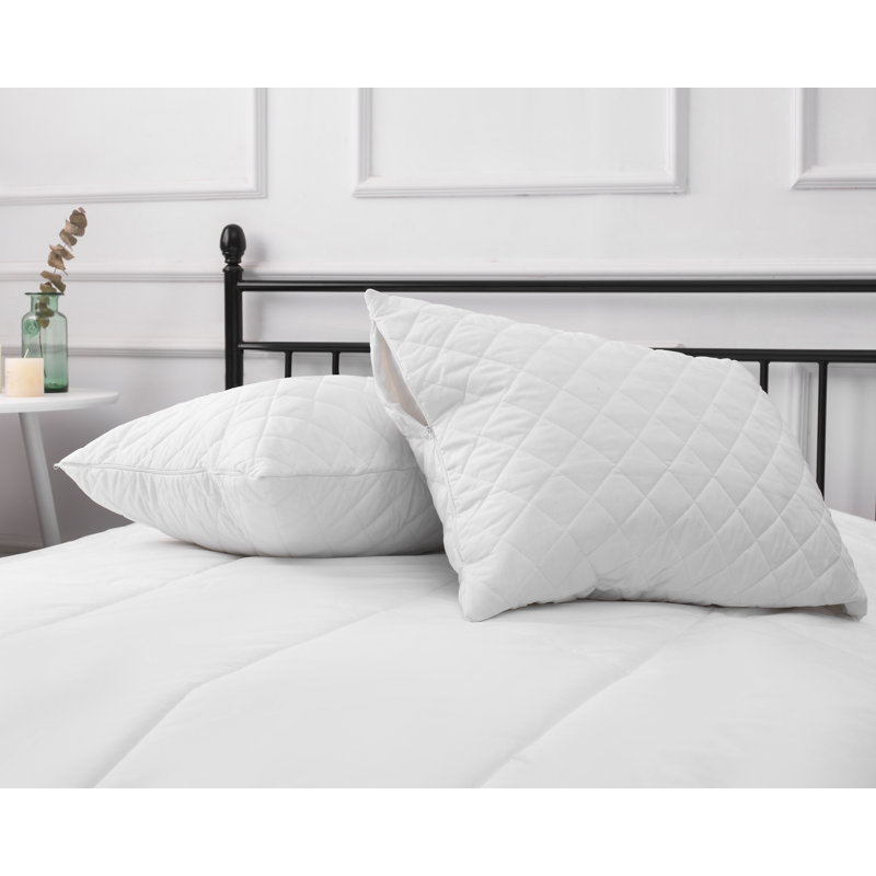 Protège-oreiller en mélange de coton avec fermeture à glissière , Grand