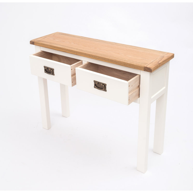 Heartwood 100cm Console Table, White, Natural