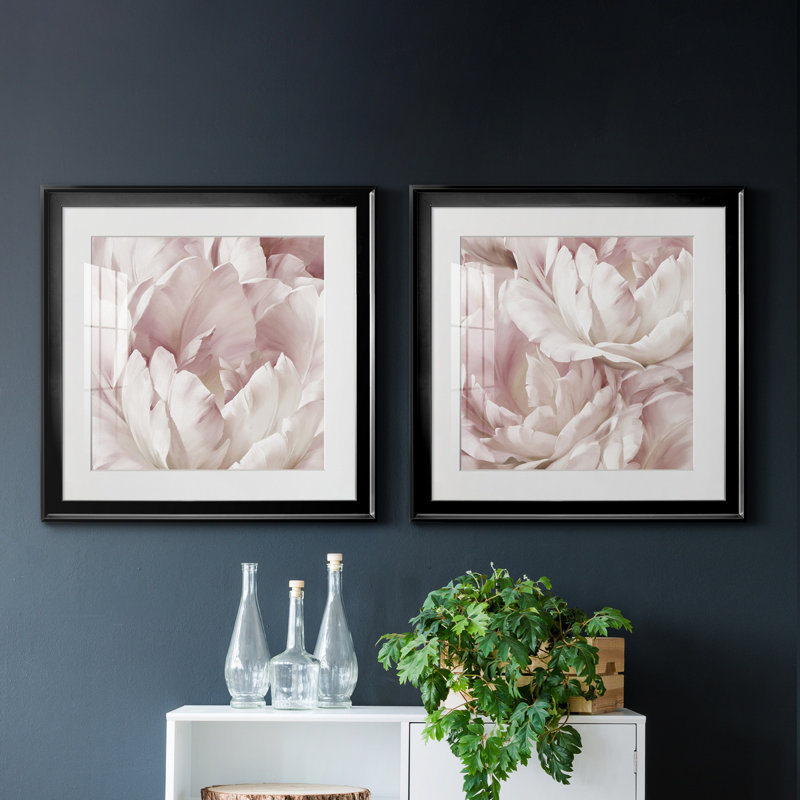 Intime Blush III - ensemble de 2 reproductions d'art, H 17,5 po x l 35 po, Impression encadrée avec passe-partout, Black