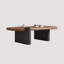 Modern Rectangle Coffee Table with Walnut Veneer and Black Base