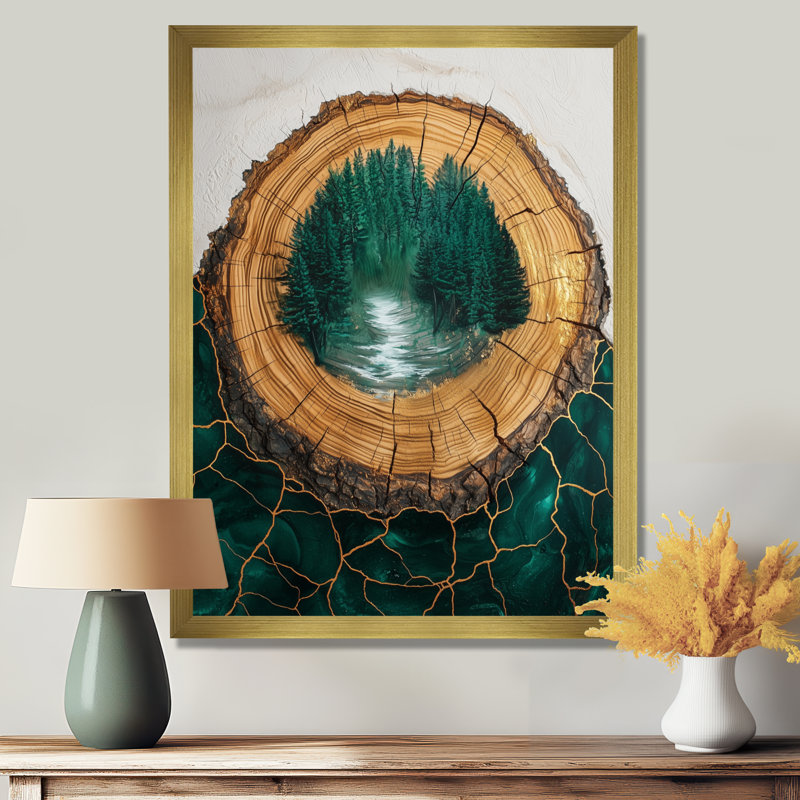 Gilba - paysages, impressions sur toile, H 20 po x l 12 po, Doré, Picture Framed