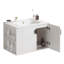Ensemble de meuble-lavabo 30 po avec lavabo, avec deux portes et ensemble de meuble-lavabo avec tablette de rangement ouverte à gauche, bois massif, sans les robinets-696468726-696468729