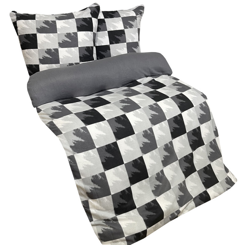 Jazz Grey/Black/White 2 Piece Duvet Cover Set, 135 x 200 cm