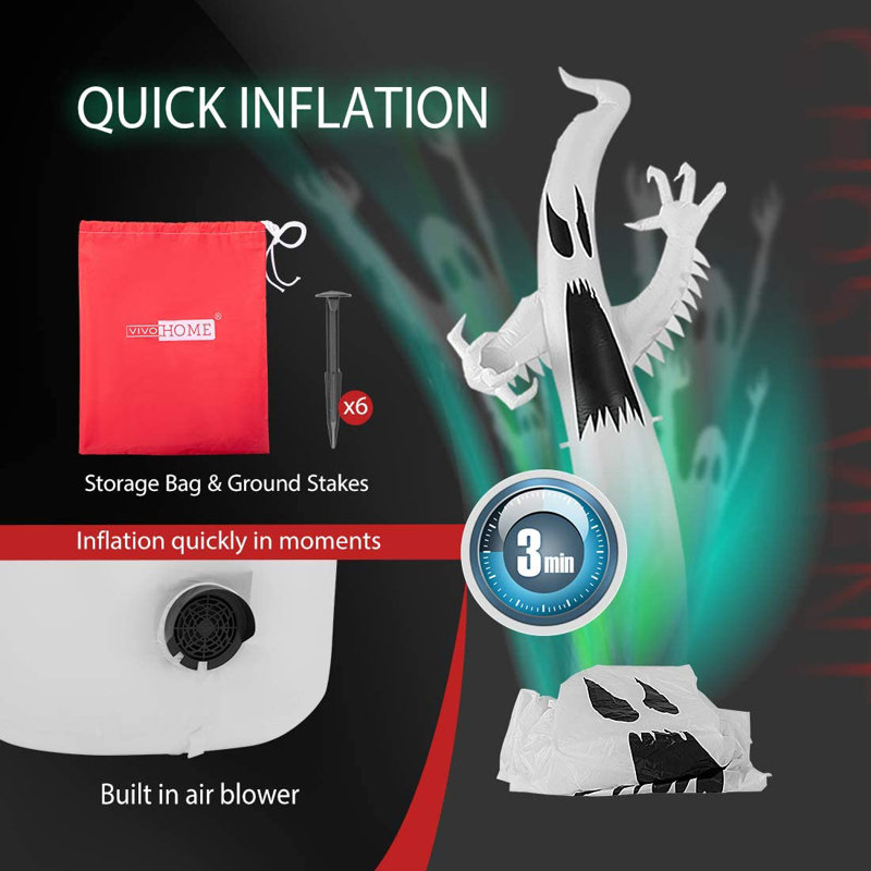 9ft Color Changing LED Inflatable Halloween Ghost