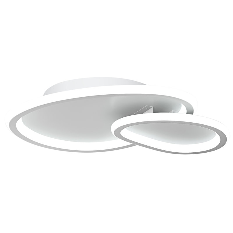 Hallsy 6000K LED White Finished Unique Design Dimmable Flush Mount Light