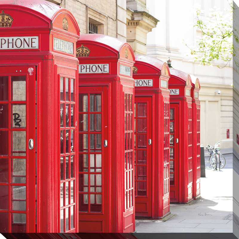 «Covent Garden Téléphone Boxes», reproduction de photo sur toile, H 28 po x l 28 po x P 1,5 po, Toile tendue