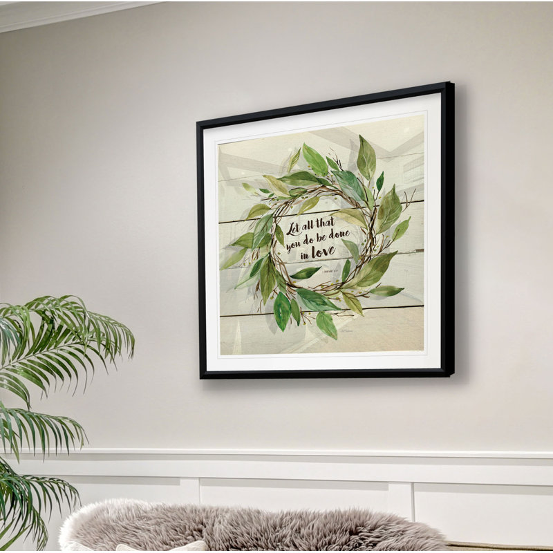 Couronne des Corinthiens - Encadrée sous verre acrylique, grand tableau pour salon, H 26,5 po x l 26,5 po x P 1,5 po
