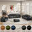 Boneless 76.4" Cloud Loveseat Sofa, Deep Seat Couch with Pillows, Modern Comfortable Upholstery Boneless Sofa, 1 Piece for Living Room, Bedroom, Apartment, Removable Cover,No Assembly Required, Graphite-654507824