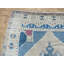 Tapis bleu en laine noué à la main de conception unique 4 pi 6 po x 7 pi 4 po Mailie