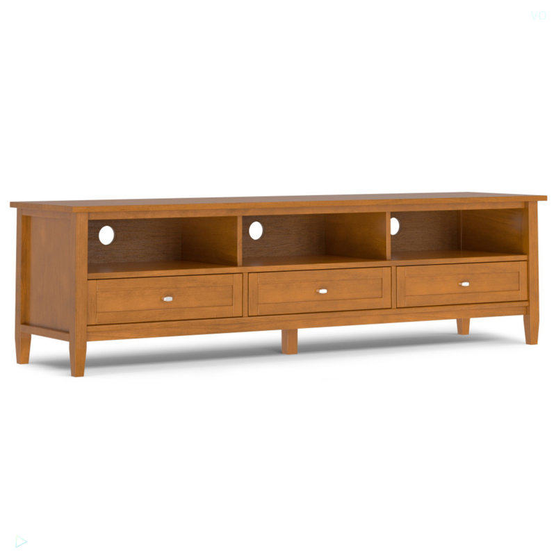 Meuble télé bas 72 po Warm Shaker, Marron clair