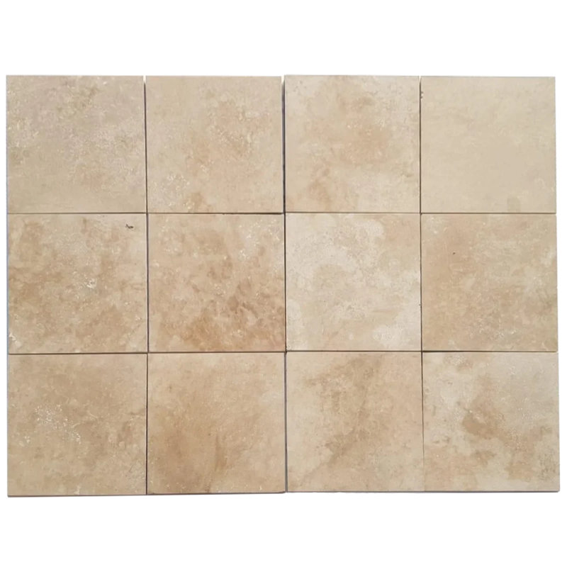 Walnut Travertine Filled & Polished Wall and Floor Tile 18x18"