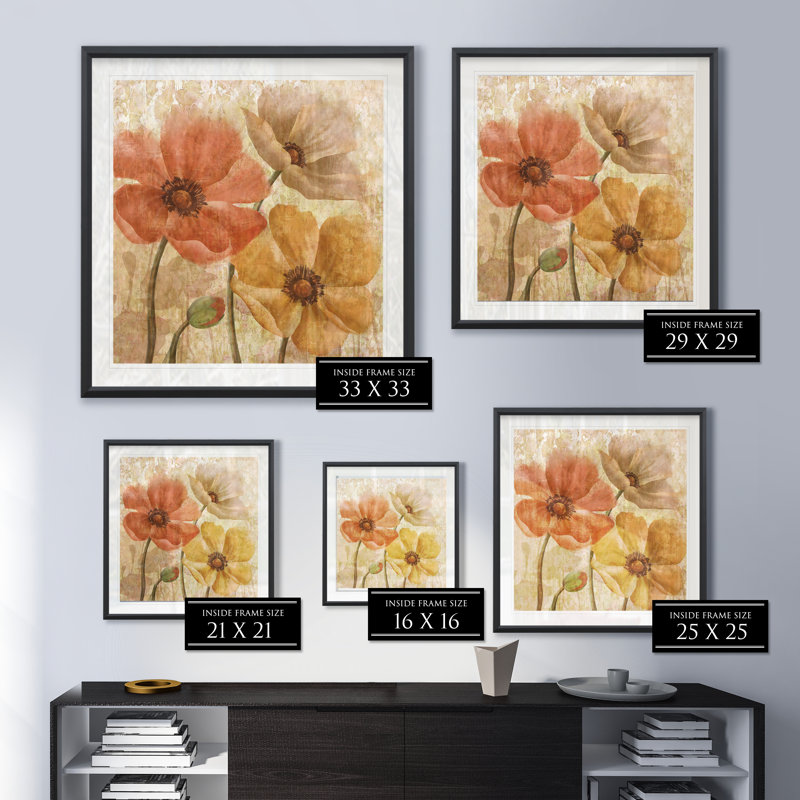 Poppy Allure I - Impression de cadre photo sur papier, H 30,5 po x l 30,5 po x P 1,5 po