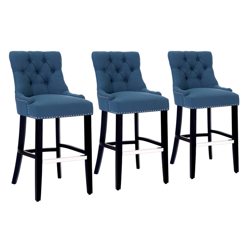 Wren Upholstered Counter Stool, Blue