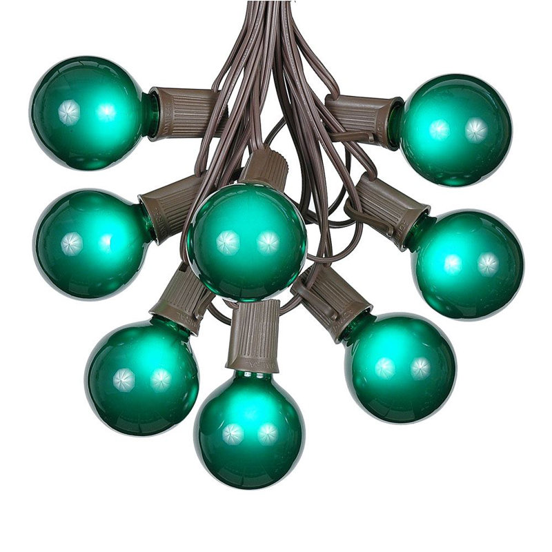 Outdoor 25 - Bulb 25'' Plug-in Globe String Light, Clear, Brown