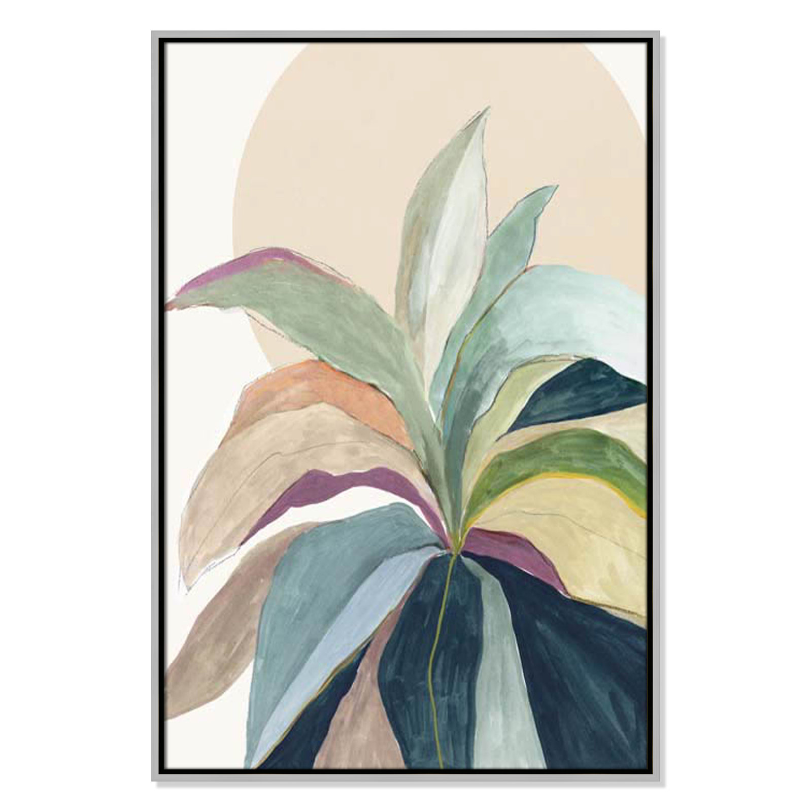 Sherbrooke Sunny Bright Leaves II by Asia Jensen Print, No Mat, 37.5" H x 25.5" W x 2" D, Silver Floater Framed