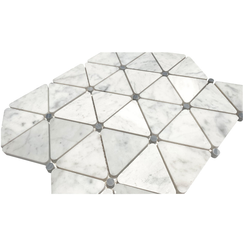 3" x 3" Marble Novelty Mosaic Wall & Floor Tile, White