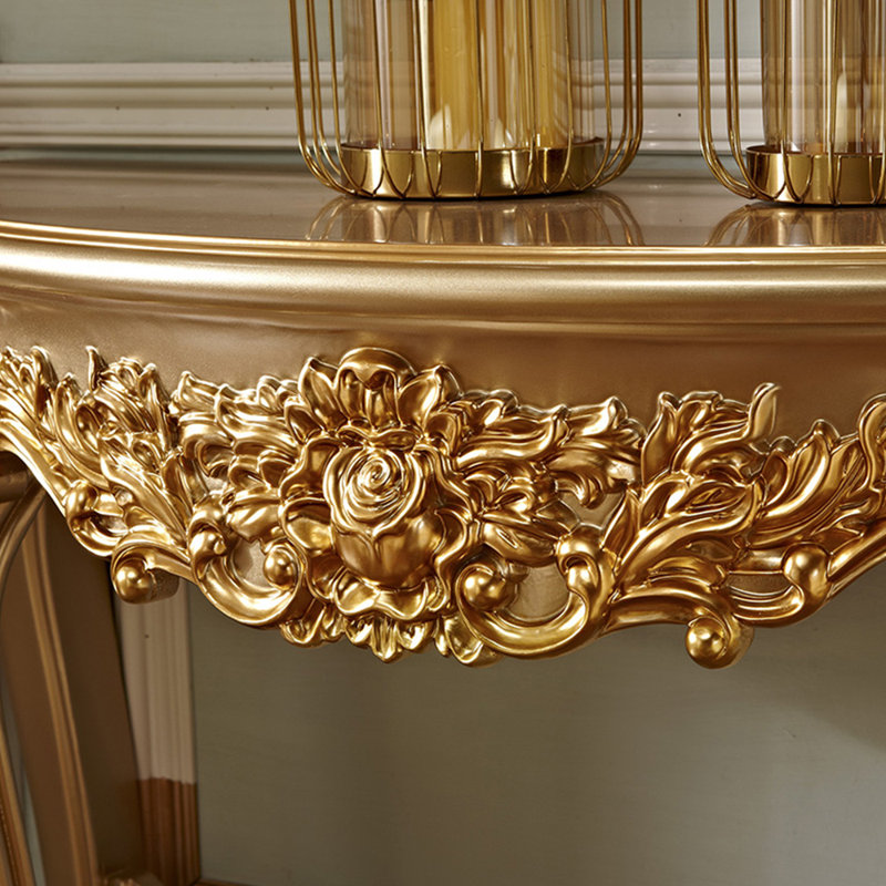 Console de luxe de style européen., H 31,9 po x l 48,8 po x P 18,9 po