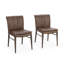 Mayer Genuine Leather Dining Chair Brownk Set of 2