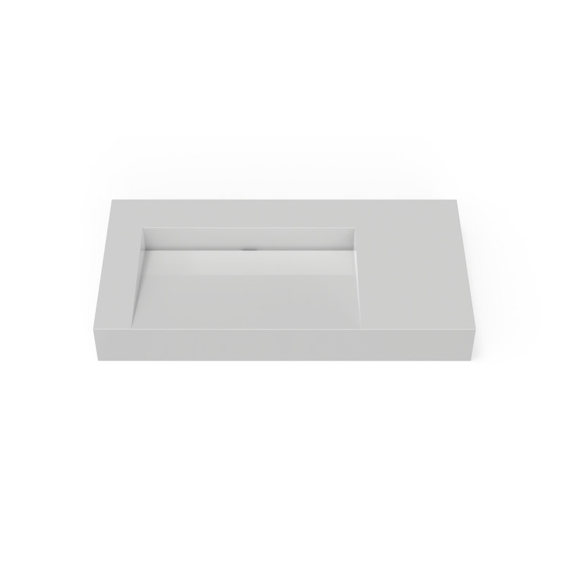 Gloss White 39'' Rectangular Wall-Mount Bathroom Sink