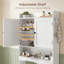 Rangement autoportant au-dessus de la toilette avec armoire de rangement, tablettes réglables, dispositif anti-basculement et porte-papier hygiénique pour la salle de bain