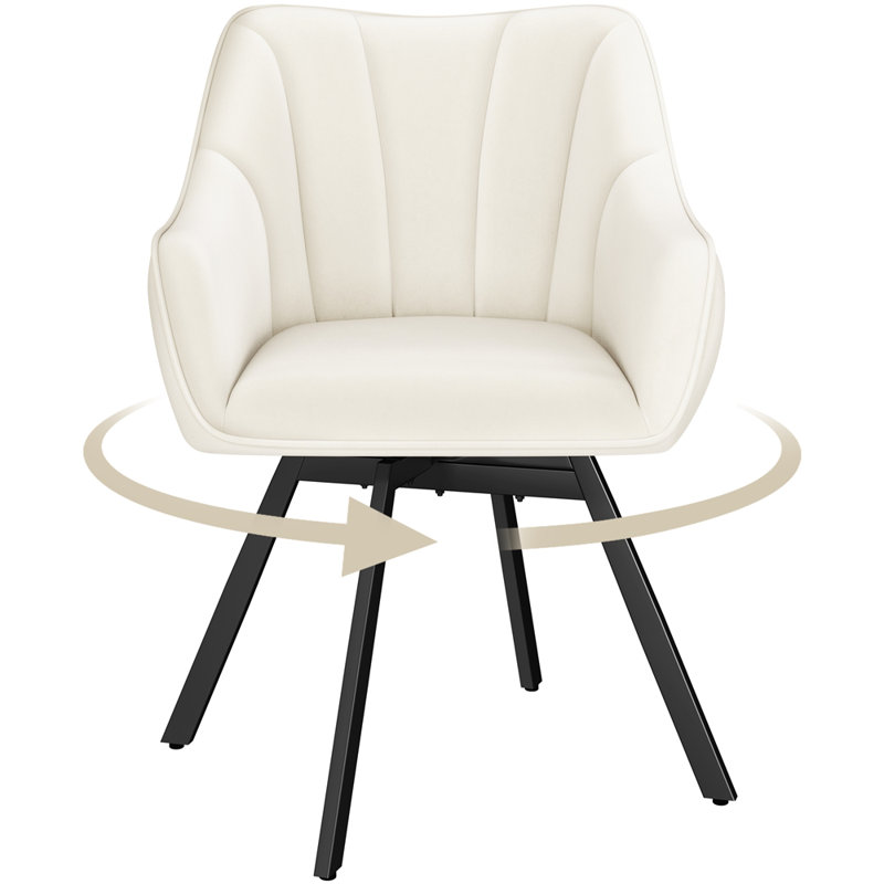 46.5cm H Polyester Upholstered Armchair, Beige