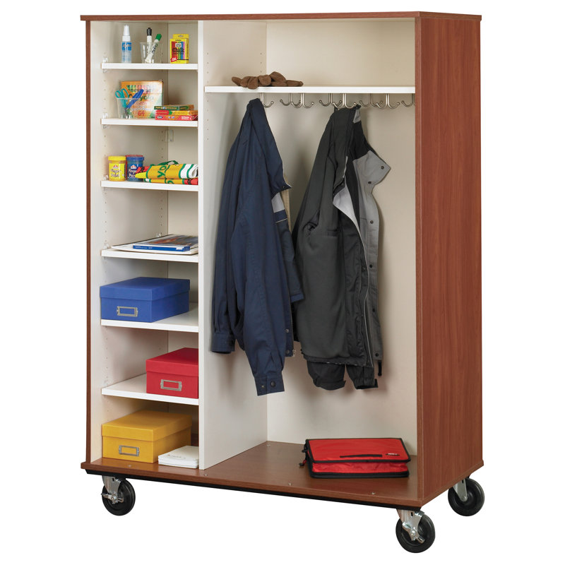 Armoire de classe mobile à 9 compartiments avec roulettes, Gris nébuleux
