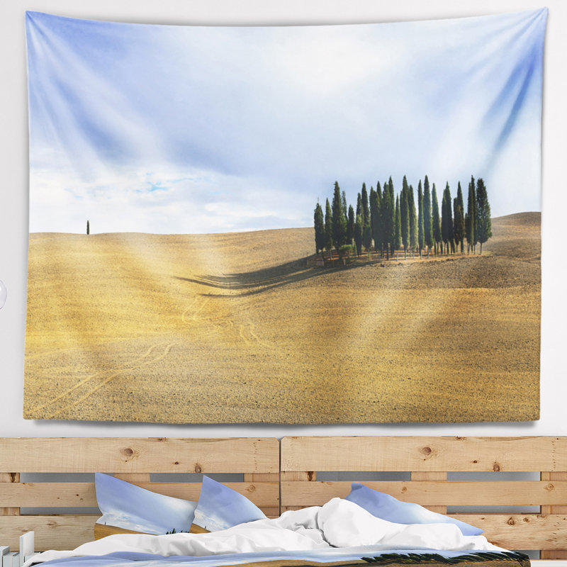Tapisserie vacante de paysage toscan, H 32 po x l 39 po