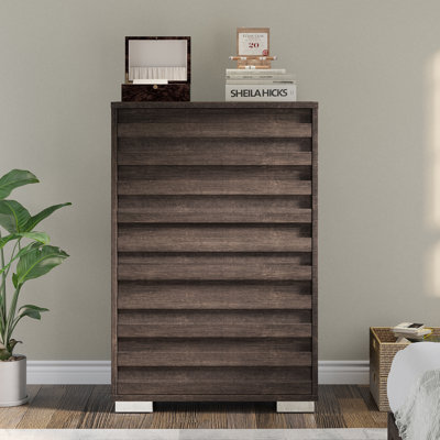 Louby 5 Chest Of Drawers For Bedroom, 47" Tall Drawers Dresser, Gray