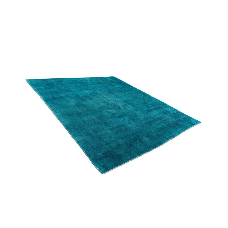 Tapis carré bleu sarcelle Kalmanovitz