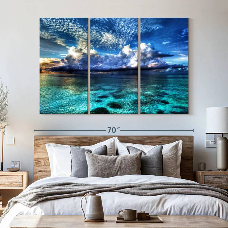 3 pièces Cozumel avec vue sur l'océan, H 65 po x l 42 po x P 1,25 po