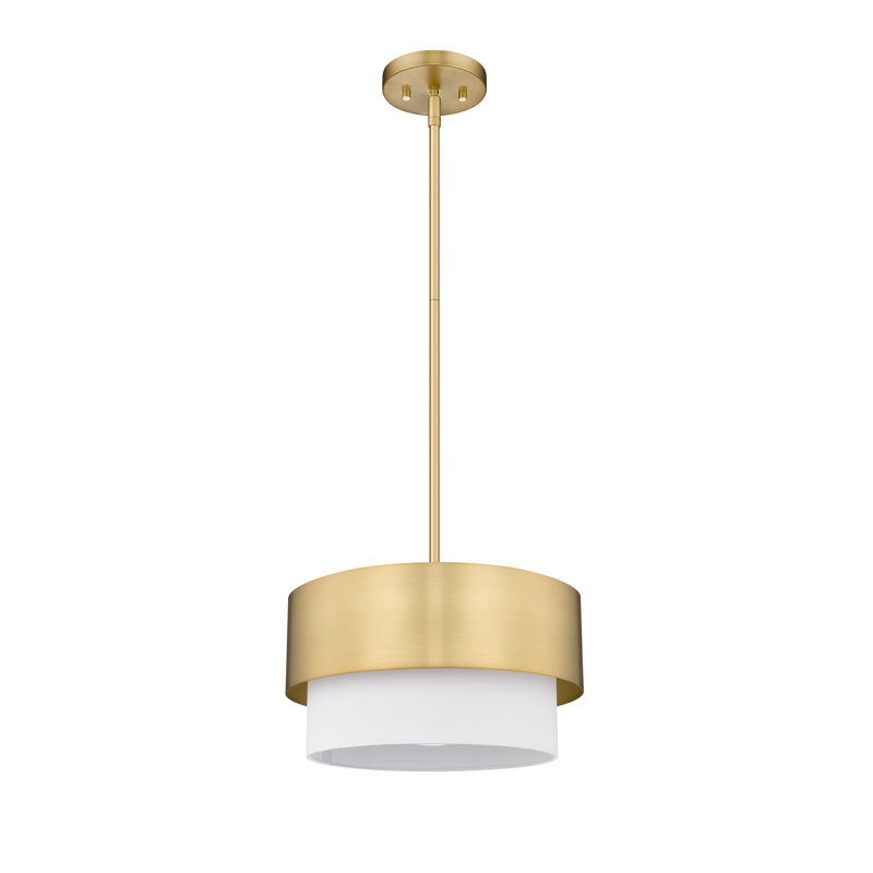 Luminaire suspendu tambour 1 lumière Azurnea, H 88,25 po x l 12 po x P 12 po, Or moderne