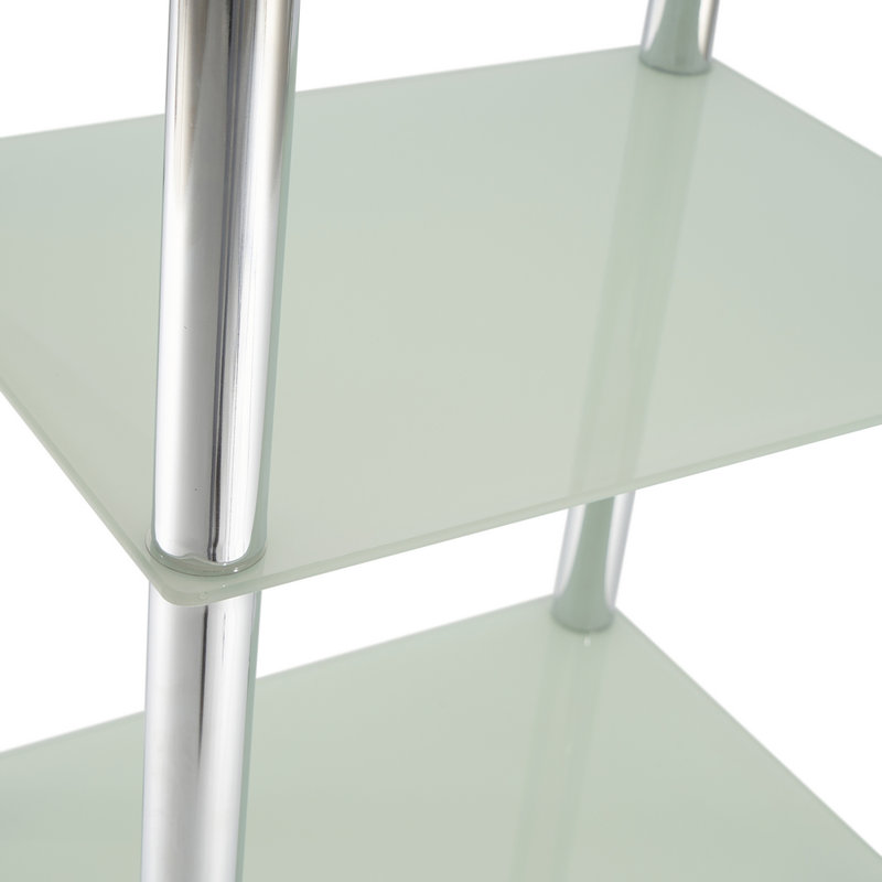 Stebrook 108cm H x 40cm W Steel Etagere Bookcase, Silver, White