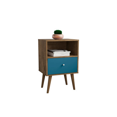 Nightstand in Rustic Brown and Blue Slate