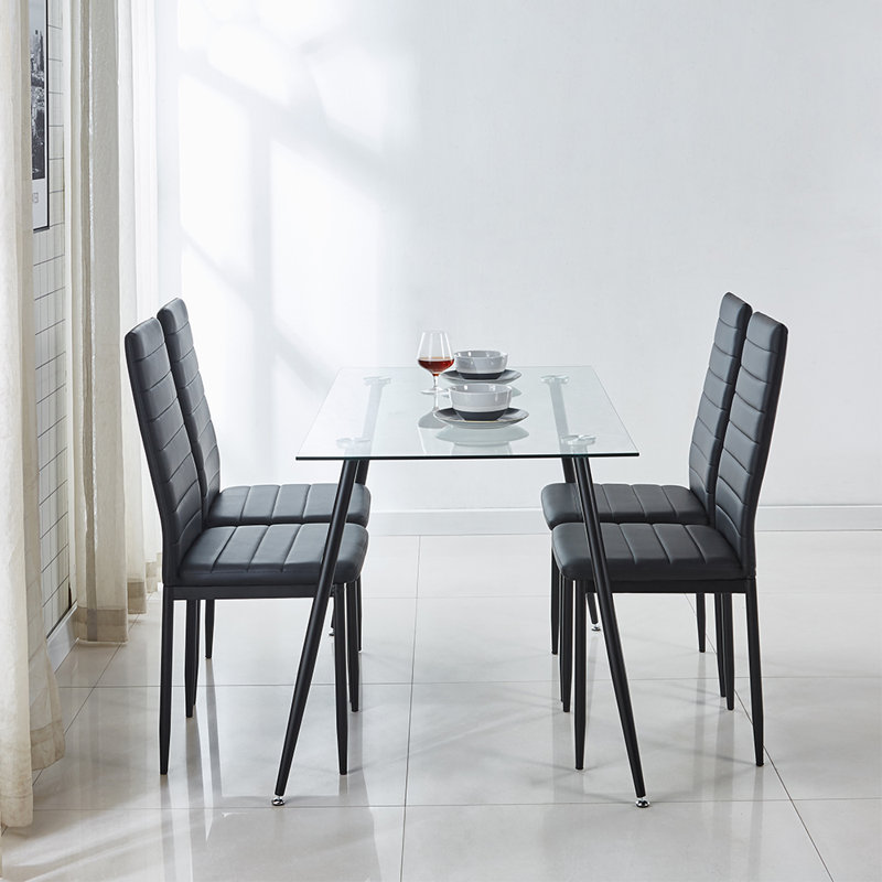 Ensemble de salle à manger Adalia, 5 pièces : 1 table, 4 chaises