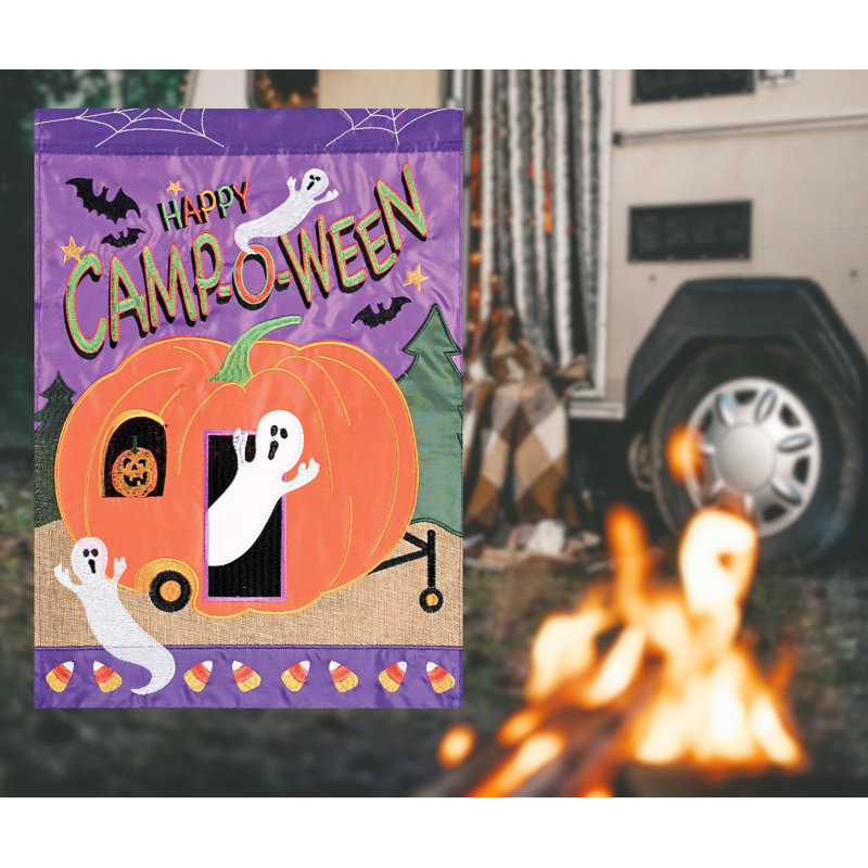 Drapeau de jardin «Happy Camp-O-Ween»