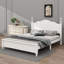 Structure de lit plateforme, lit plateforme de style rétro avec support en lattes de bois-1387452021-1387452023