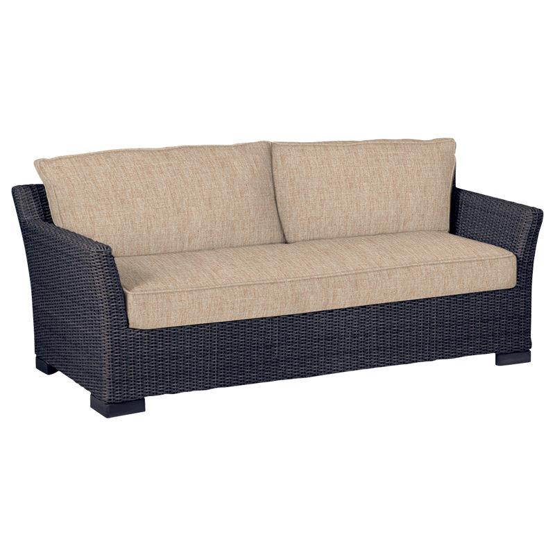 Canapé d'extérieur Club Woven N-Dura, Blanc naturel, Noyer noir, Welt