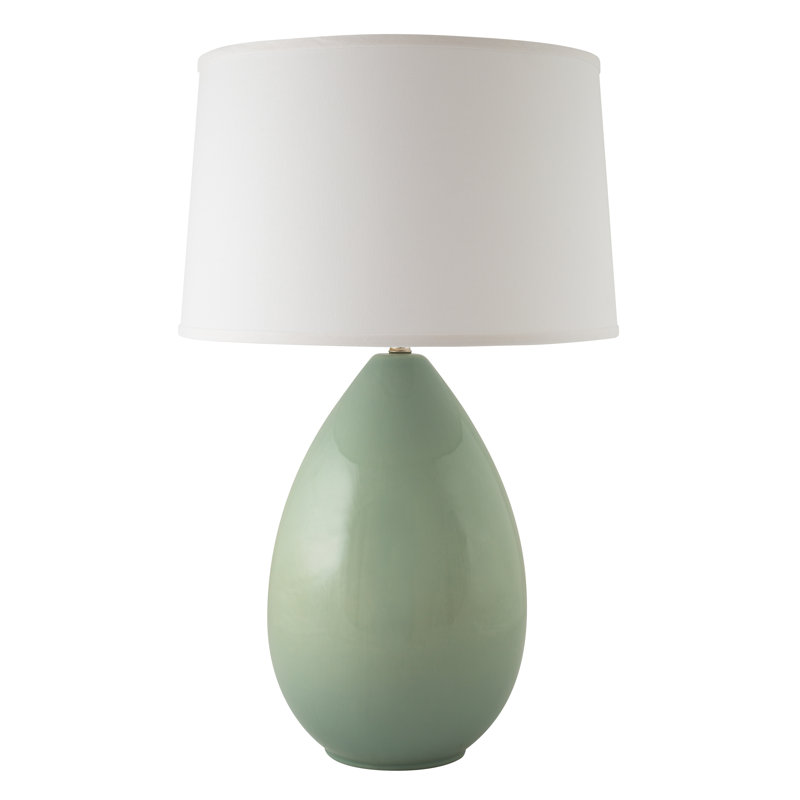 Ercole Ceramic Table Lamp, Gloss Wythe Blue