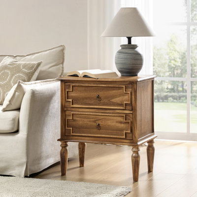 Timar 2-Drawer Solid Wood Rectangular Nightstand