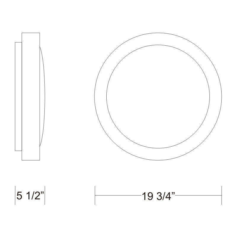 Ai-Pi 50 19.75'' Simple Circle Flush Mount