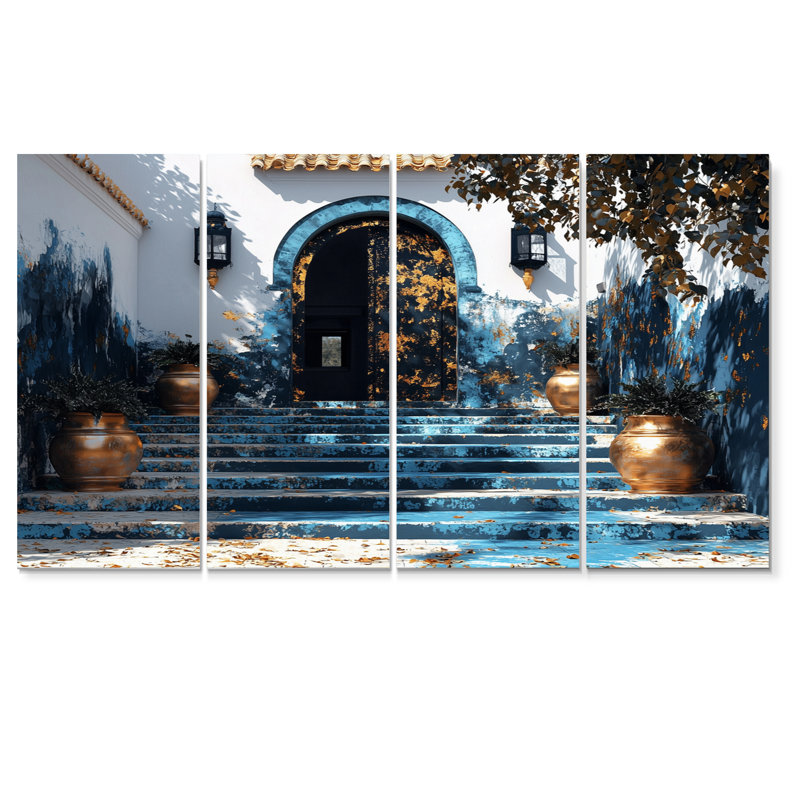 Maroc, Rabat bleu, Kasbah III, ensemble de reproductions d'art mural, H 32 po x l 64 po