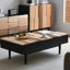 Table basse rectangulaire en bois massif noir-110405210