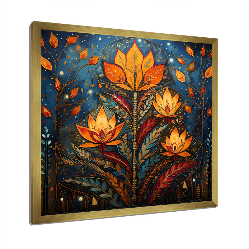 Judaïsme jaune, fête des lumières, Hanoukka, joie - art mural Judaïsme, Cadre doré simple, H 30 po x l 30 po x P 1,5 po