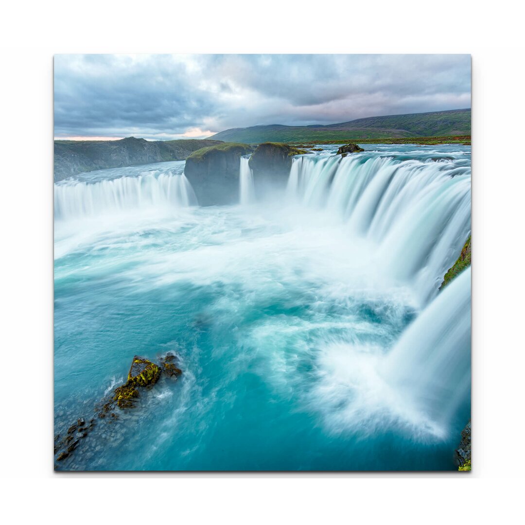 Leinwandbild Wasserfall Godafoss auf Island