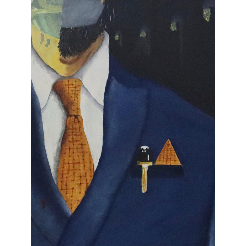 «Invisible Man», peinture à l'huile sur toile 36 x 48 po - Kagank Gautam, art abstrait contemporain, décoration murale
