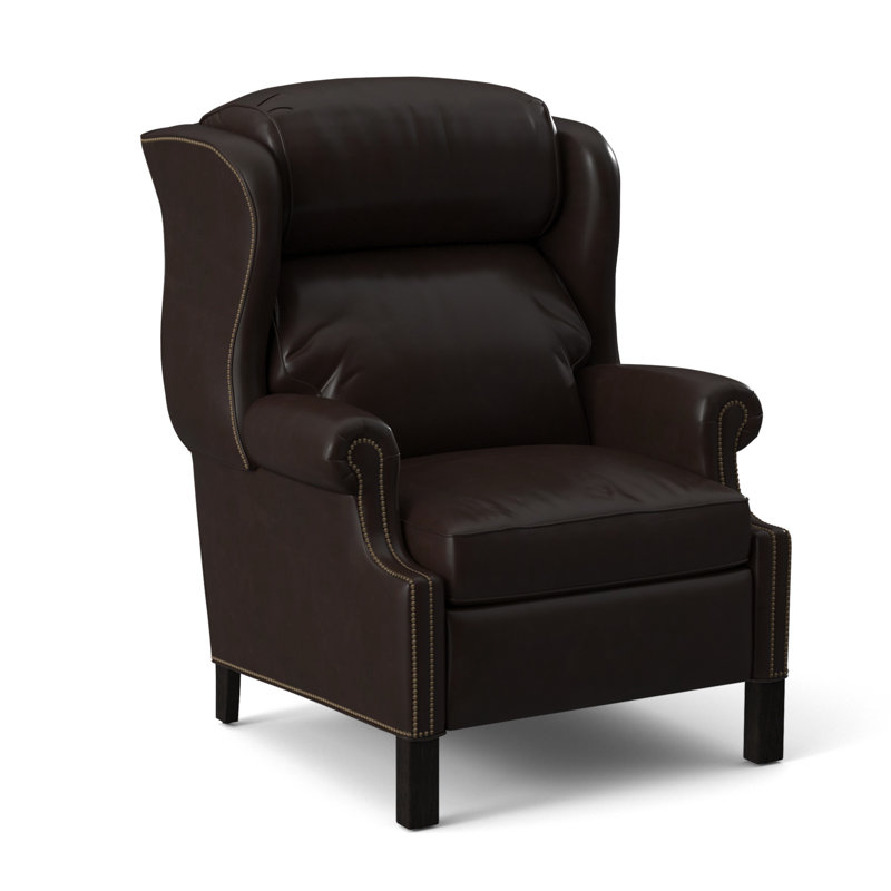 Chippendale Recliner, #9 Natural, Outsider Raven Genuine Leather, New Classiques