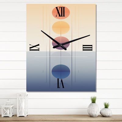 Moon Fases Circular Minimalism Pastel VI - Modern Geometric Wall Clock Oversized